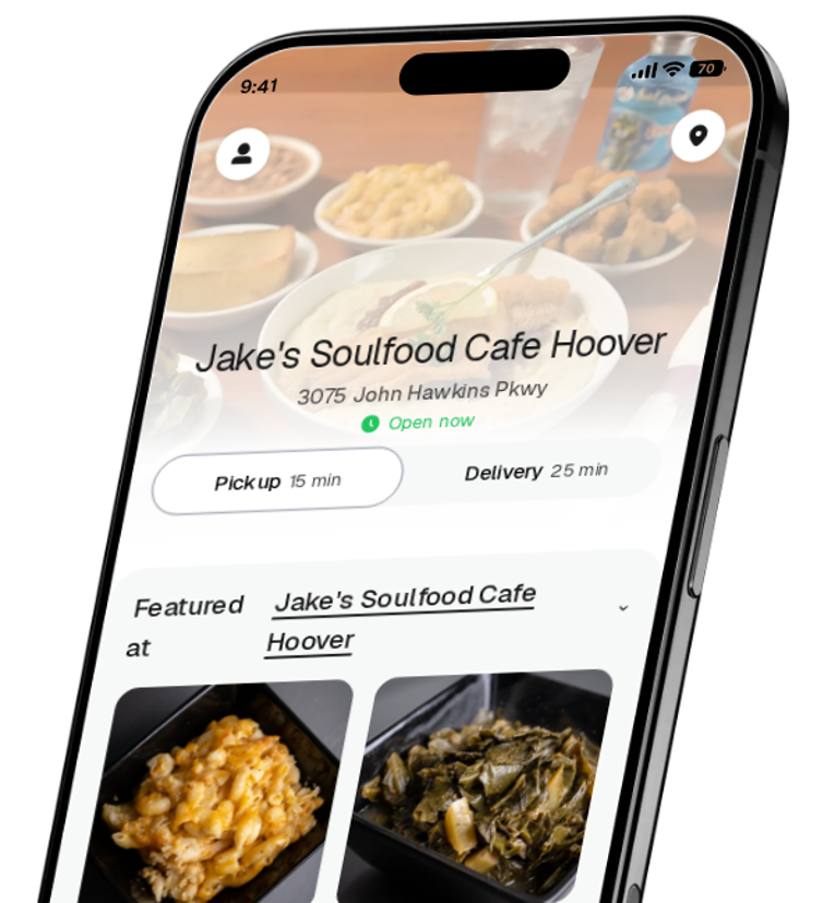 Jake's Soulfood Cafe Hoover app preview